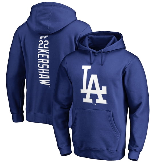 Men's Clayton Kershaw Royal Los Angeles Dodgers Backer Pullover Hoodie