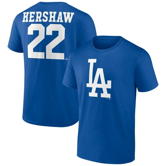 Men's Clayton Kershaw Royal Los Angeles Dodgers Player Icon Name & Number T-Shirt
