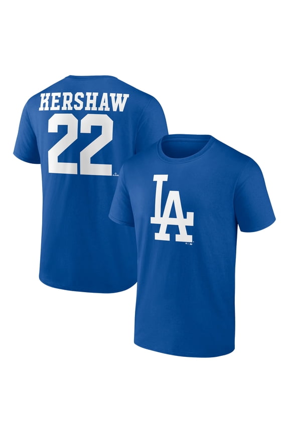 Men's Clayton Kershaw Royal Los Angeles Dodgers Player Icon Name & Number T-Shirt