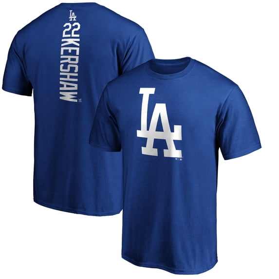 Men's Clayton Kershaw Royal Los Angeles Dodgers Playmaker Name & Number T-Shirt