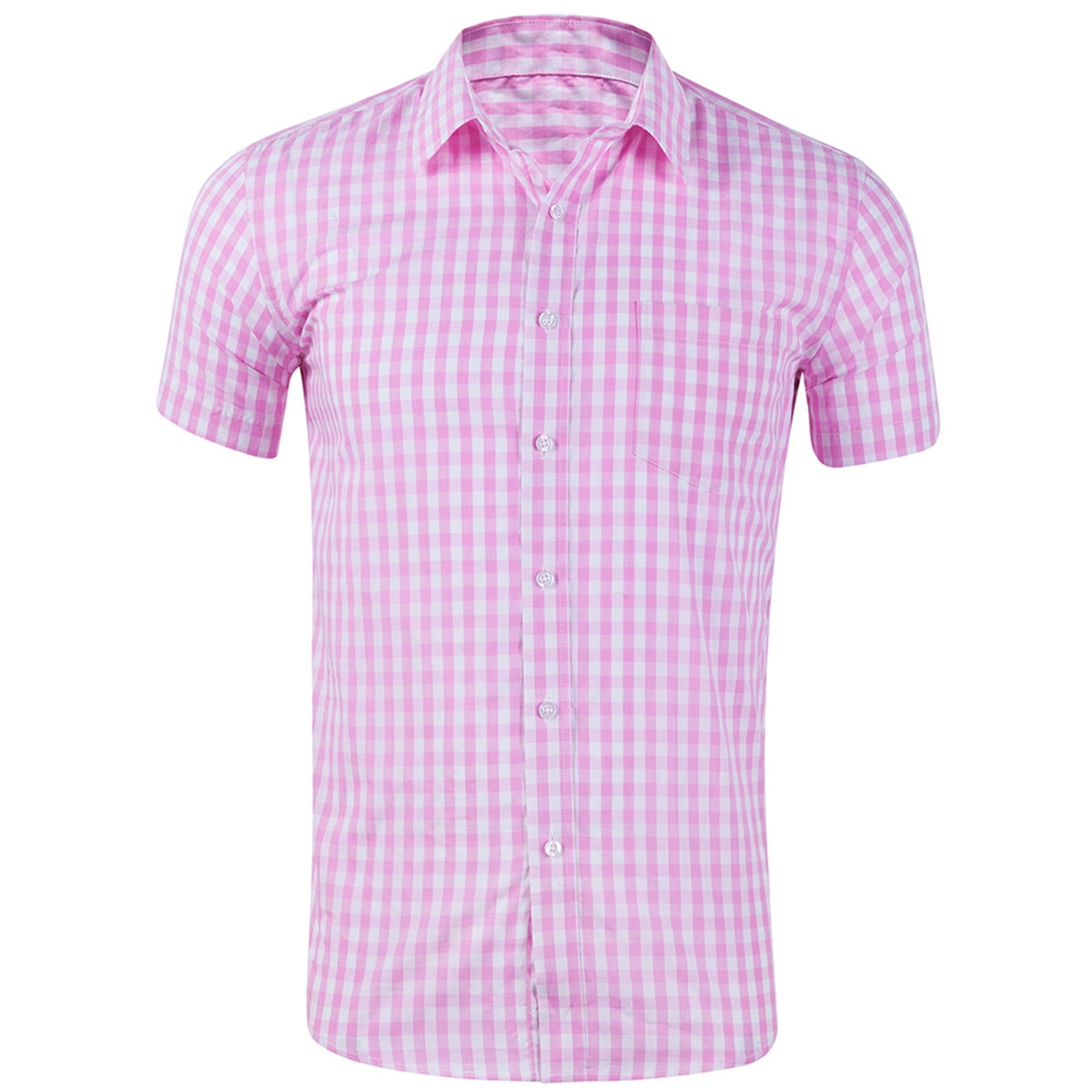 QUNPIU Men's Summer Short Sleeve Button Down Shirt – Slim Fit, Lightweight & Wrinkle Free – Casual Beach & Dress Shirt - View #9