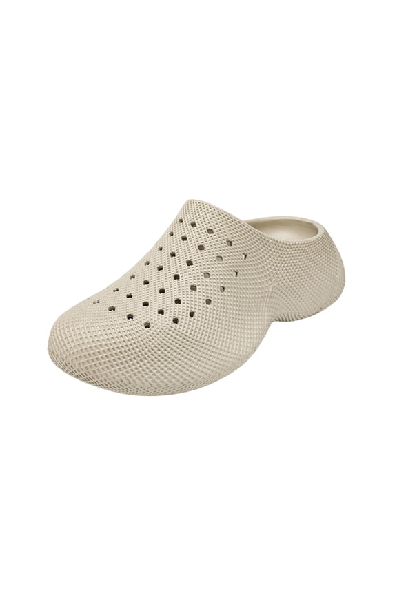 Men’s Close Toe Sandals with Arch Support Lightweight Slip On Hollow Out Clogs Breathable Non Slip Cloud Slippers Brown Size 8.5