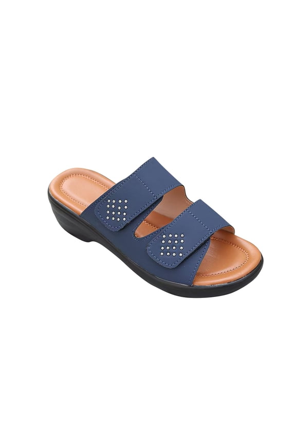 Orthopedic Sandals For Women Arch Support Walking Sandals Two Straps Wedge Sandals Comfortable Outdoor Shoes