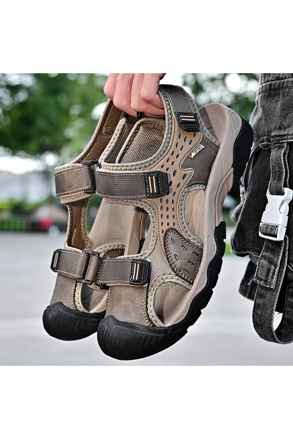 Men’s Closed-Toe Outdoor Sport Sandals, Adjustable & Protective for Hiking