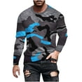 thumbnail image 1 of Men's Clothes Crew Neck Printed Pullover Plus Size Long Sleeve Shirt Winter Casual Loose Tops, 1 of 5
