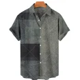thumbnail image 1 of Men's Clothing Casual Regular Striped Hawaiian Printed Short Sleeve Tops Lapel Shirts Harajuku Summer Men's Shirts 6xl, 1 of 6