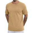 thumbnail image 1 of Men's Clothing Dgankt Men Shirts Men's Sport Solid Color Casual Short Sleeved Round Neck Shirts on Clearance, 1 of 3