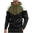 thumbnail image 1 of Men's Clothing Fleece Hoodies for Men Gym Workout Pullover Sweatshirts Contrast Color Slim Fit Long Sleeve Tops Fashion Sports Tops, 1 of 9