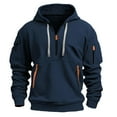 thumbnail image 1 of Men's Clothing Hoodie Men's Hoodie Sweatshirts Workout Athletic Hoodies Long Sleeve Quarter Zip Pullover Sweatshirt with Kanga Pockets, 1 of 7