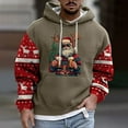 thumbnail image 1 of Men's Clothing Hoodies Vintage Christmas Santa Claus Print Hoodie, Distressed Vintage Santa Claus Face Funny Old Xmas Pullover Long Sleeve, 1 of 4