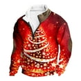 thumbnail image 1 of Men's Clothing Men Christmas Printed High Neck Half Zip Hooded Sweatshirt Casual Trendy Comfortable Business And Foreign Trade Sweatshirt Fall Shirt Dad Mens Sweat Suits for Men No Hood Pink M, 1 of 5
