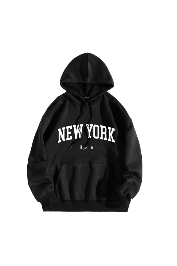 Men's Clothing Men Women Letter Graphic Hooded Print Hooded Collar Long Sleeve Sweatshirt Tops Mens Heavy Sweatshirts Oversized Zip up Hoodie Work Sweatshirt Never Broke Again Hoodie Comfort Black L