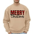thumbnail image 1 of Men's Clothing Men's Christmas Graphic Print Pullover Hoodie | Festive No Hood Sweatshirt Mens Neck Sweater Zip up Jacket with Stripes Sweater Snag Mens Zip Sweatshirts Hoodies Just It Brown S, 1 of 4