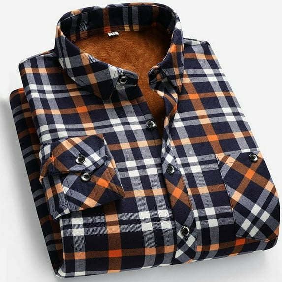 Men's Clothing Men's Flannel Plaid Shirt Long Sleeve Button Down Shirt Casual Lightweight Shirts Jacket Formal Business Workwear Shirts 2025