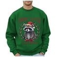thumbnail image 1 of Men's Clothing Mens Christmas Feral Leopard Plus Size Hoodless Pullovers Fashion Sweatshirts Holiday Logo Print Clothing Tops Hop Oversized Sweatshirts Men Sweat Suit Juice Hoodie Winter Ou Green XXL, 1 of 5