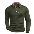thumbnail image 1 of Men's Clothing Mens Knit Sweater Long Sleeve Casual Golf Jacquard Dress Button Down Stand Collar Pullover Sweater Shirts, 1 of 3