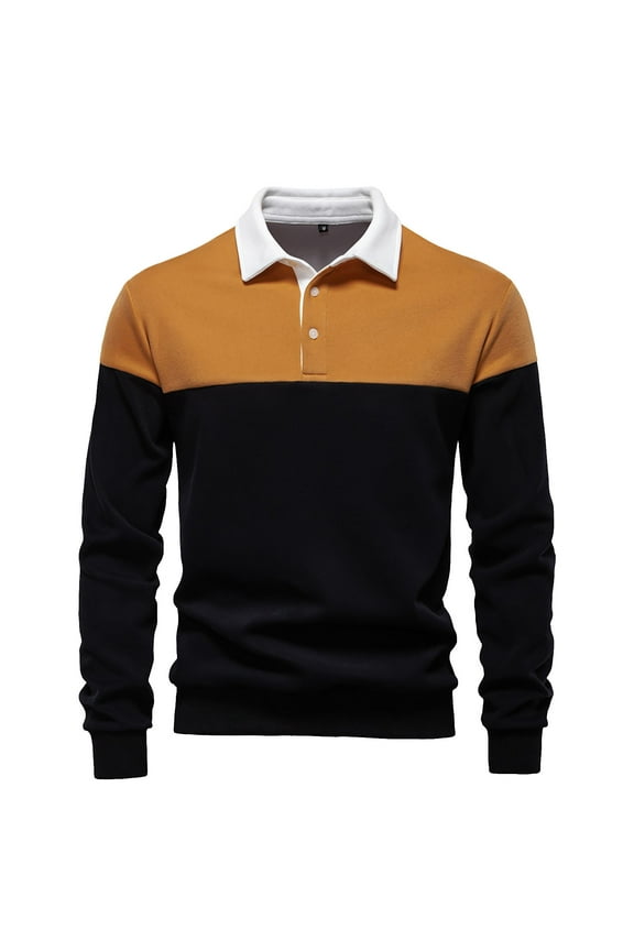 Men's Clothing Mens Preppy Sweatshirt Color Block Casual Long Sleeve Slim Fit Pullover Autumn Sweatshirts For Men With Collar