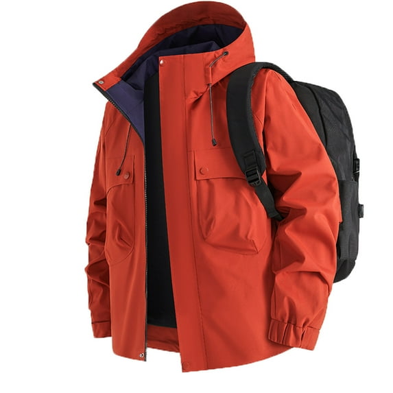 Men's Clothing Mens Rain Jacket Lightweight Waterproof Hooded Raincoat Softshell with Pockets for Mountain Hiking Fishing Walking Dogs