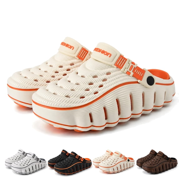 Men's Cloud Clogs, Lightweight Cushioned Arch Support Shoes, Non-Slip Thick Sole for Summer Walking