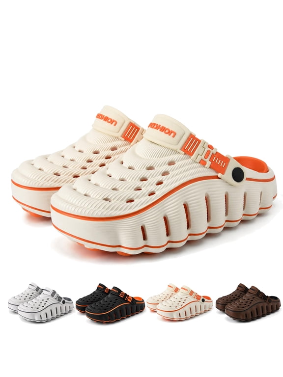 Men's Cloud Clogs, Lightweight Cushioned Arch Support Shoes, Non-Slip Thick Sole for Summer Walking