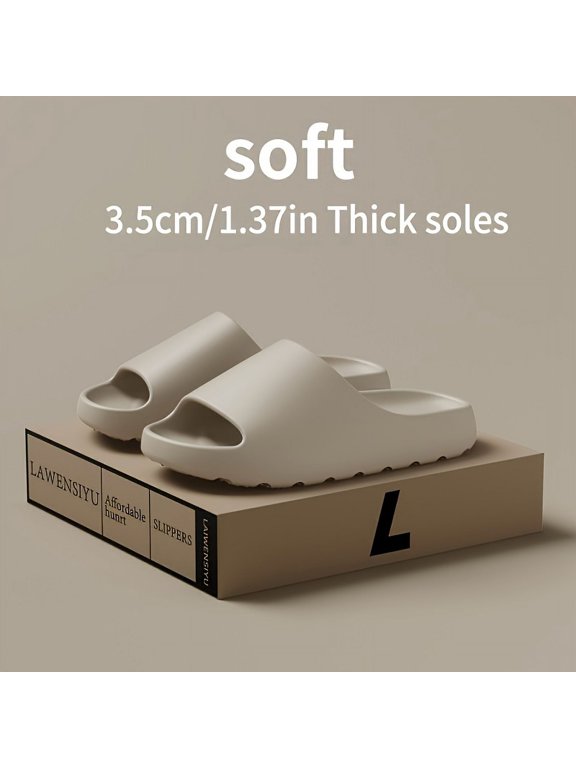 Men's Cloud Foam Slide Sandals, Ultra-Soft EVA Open-Toe Slippers with Non-Slip Sole for Indoor, Outdoor, and Beach Use