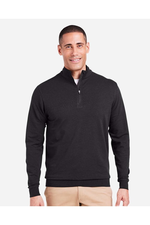 TM616 Cloud French Terry Quarter-Zip Pullover-Black-M