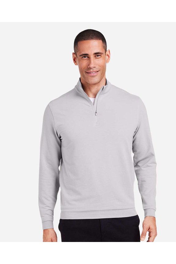 TM616 Cloud French Terry Quarter-Zip Pullover-Silver-2XL