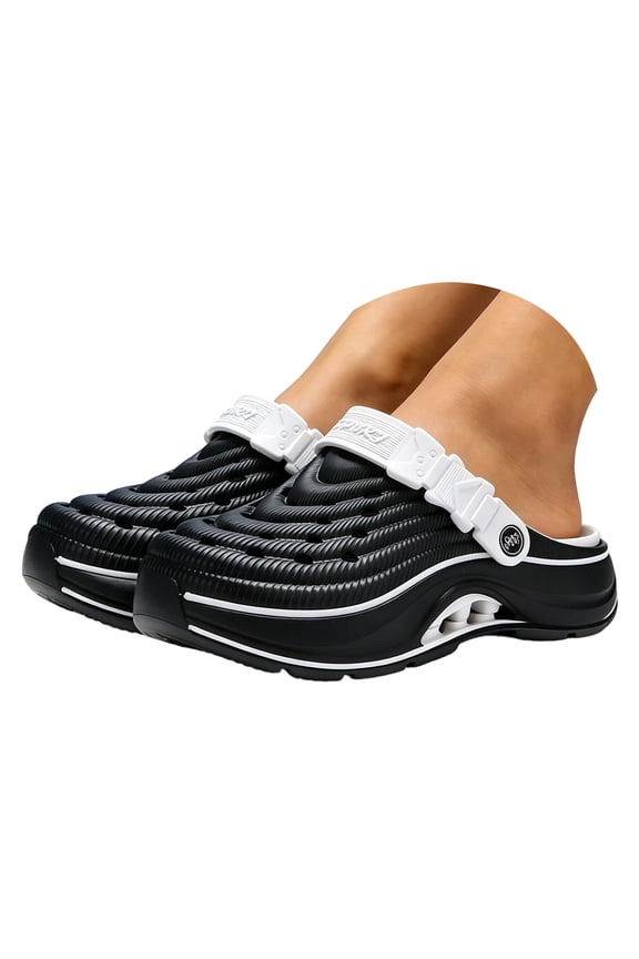 Men's Cloud Slides with Thick Soles Orthopedic Massage Slippers Non Slip Shower Sandals for Indoor Outdoor Casual Wear(Black,Size 9)