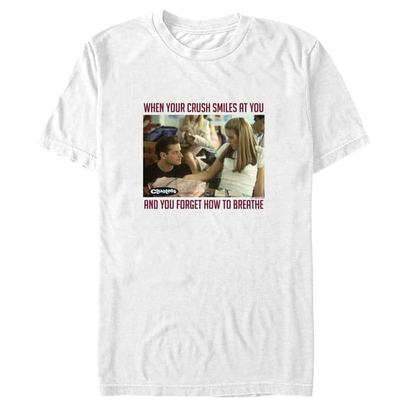 Men's Clueless When Your Crush Smiles At You Graphic Tee White Large