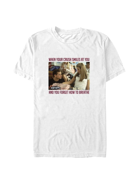 Men's Clueless When Your Crush Smiles At You Graphic Tee White Large