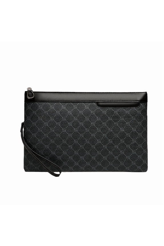 Men's Clutch Wrist Hand Grip Bag High-end Business Men's Fashion Printed Pu Large Capacity Commuter Leisure Handbag Advanced Sense