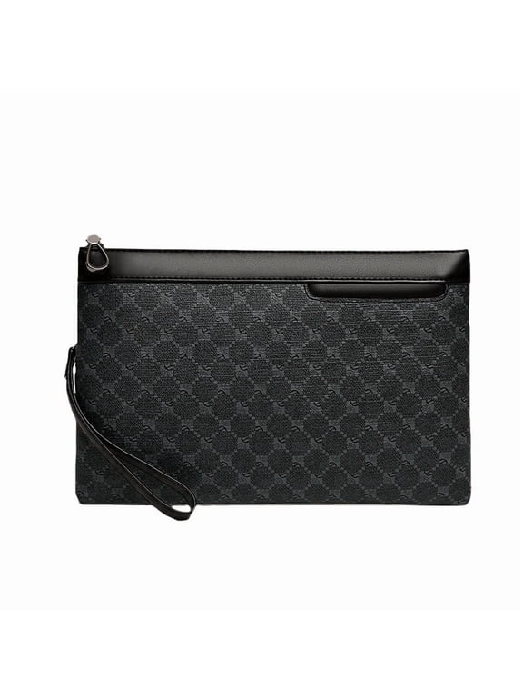 Men's Clutch Wrist Hand Grip Bag High-end Business Men's Fashion Printed Pu Large Capacity Commuter Leisure Handbag Advanced Sense