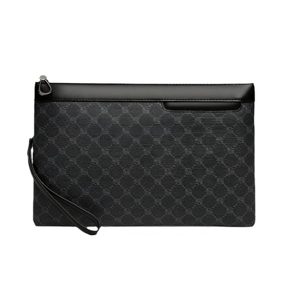 Men's Clutch Wrist Hand Grip Bag High-end Business Men's Fashion Printed Pu Large Capacity Commuter Leisure Handbag Advanced Sense