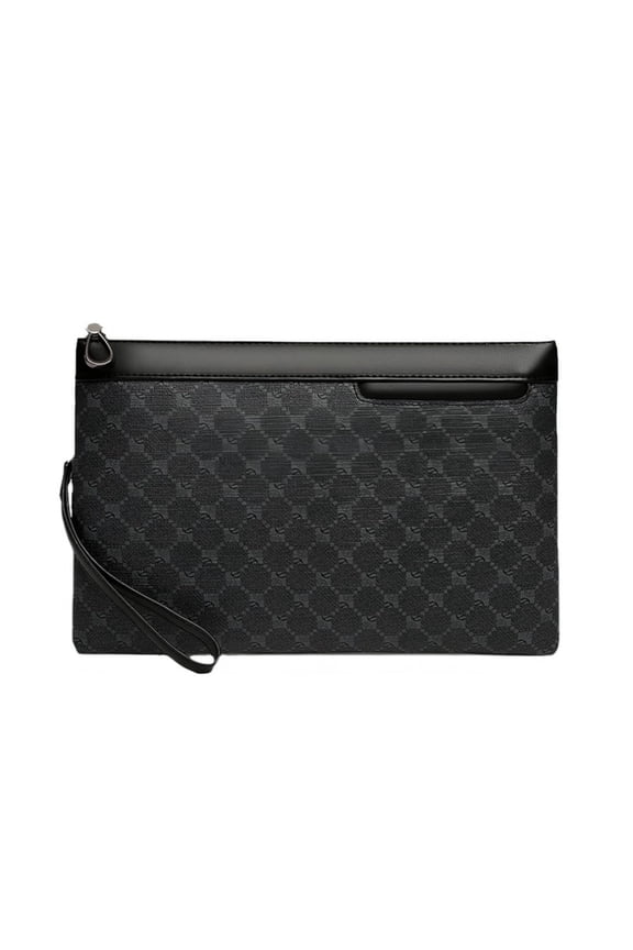 Men's Clutch Wrist Hand Grip Bag High-end Business Men's Fashion Printed Pu Large Capacity Commuter Leisure Handbag Advanced Sense
