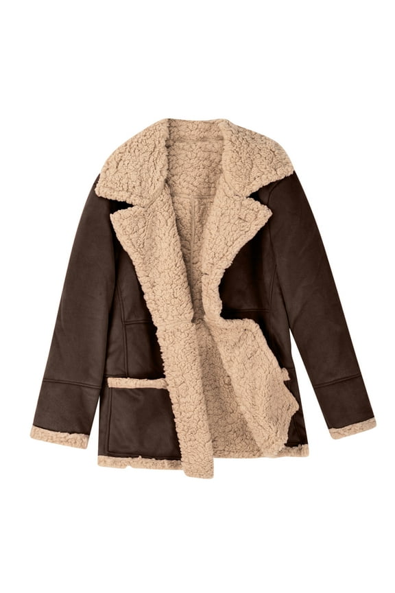 Men's Coat Clearance Men's Leather Jacket Fashion Stand Collar Punk Motorcycle Fur Leather Jacket Long Sleeve Hoodless Casual Outwear & Jackets,Coffee,M