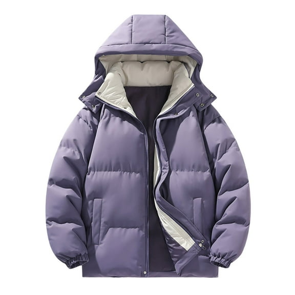 Men's Coat, Men's Winter Thermal Padded Coat with Insulation for Extreme Cold Weather and Comfortable All Day Wear ,Men's Winter Fashion,Color:Purple,Size:3XL