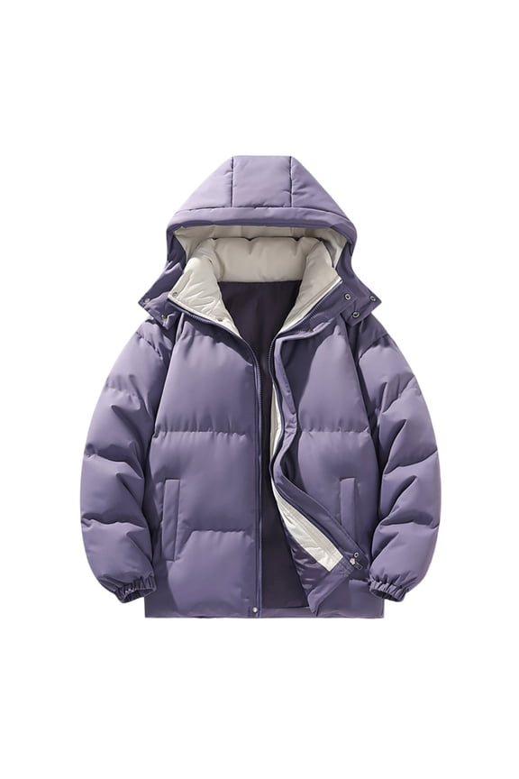 Men's Coat, Men's Winter Thermal Padded Coat with Insulation for Extreme Cold Weather and Comfortable All Day Wear ,Men's Winter Fashion,Color:Purple,Size:XL