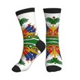 thumbnail image 1 of Men's Coat Of Arms Of ?haitians Novelty Athletic Socks Women's Digital Printing Funky Patterned Crew Socks, 1 of 7