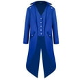 thumbnail image 1 of Men's Coat Tailcoat Jacket Gothic Frock Coat Uniform Praty Outwear Blue XXL, 1 of 4