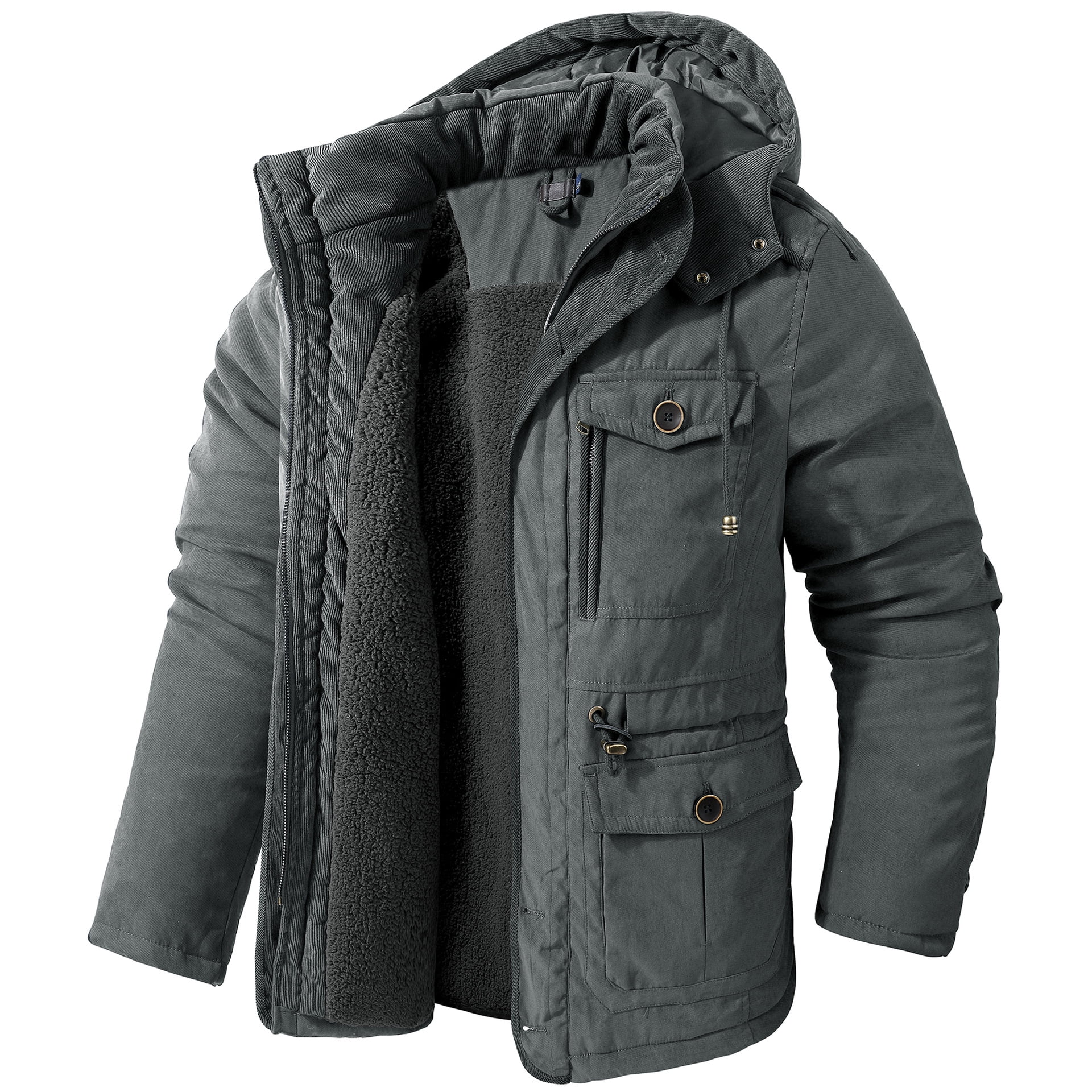 Men's Coat Winter Warm Coat Hooded Jacket Thicken Parka - Walmart.com