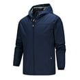 thumbnail image 1 of Men's Coats Jackets Autumn And Winter Stand Collar Hooded Waterproof Outdoor Thin Jacket Top Blouse Coat, 1 of 4