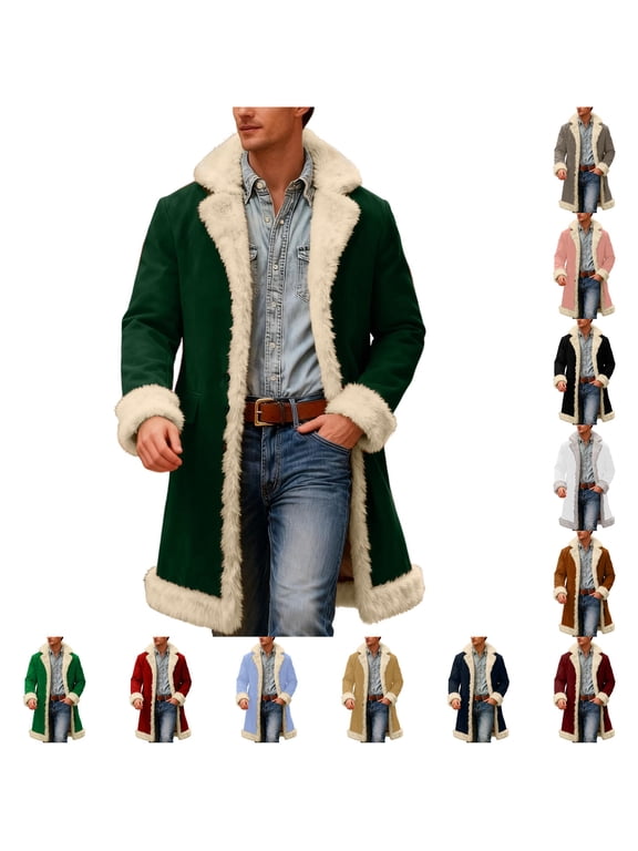 Men's Coats â Winter Lined Shearling Collar Coat â Cold Weather Daily Wear Outerwear (S-3XL)