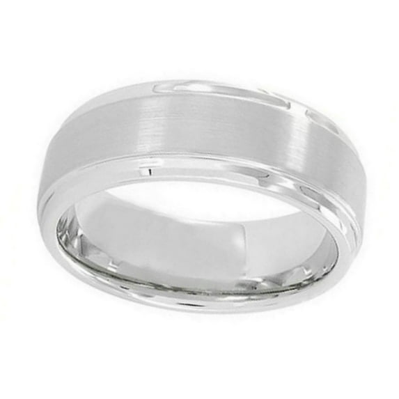 Men's Cobalt Wedding Band Ring 9mm Brushed Center Polished Shiny Edge Size 10 SZ 10
