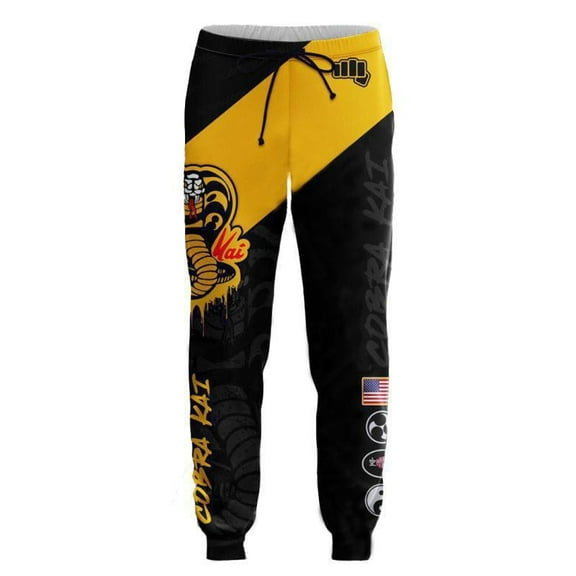 Men's CobraKai Sweatpants Loose Fit Tapered Joggers with Drawstring Waist and Pockets