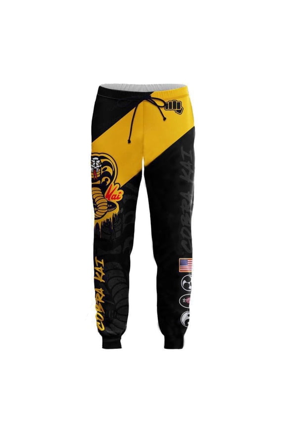 Men's CobraKai Sweatpants Loose Fit Tapered Joggers with Drawstring Waist and Pockets