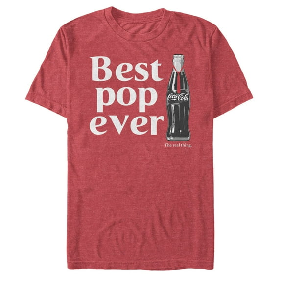 Men's Coca Cola Best Pop Ever Bottle  Graphic Tee Red Heather 2X Large