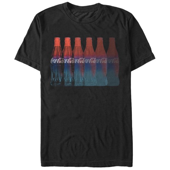 Men's Coca Cola Classic Bottle Lineup Graphic Tee Black 2X Large