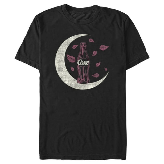 Men's Coca Cola Distressed Fall Crescent Moon Graphic Tee Black Small