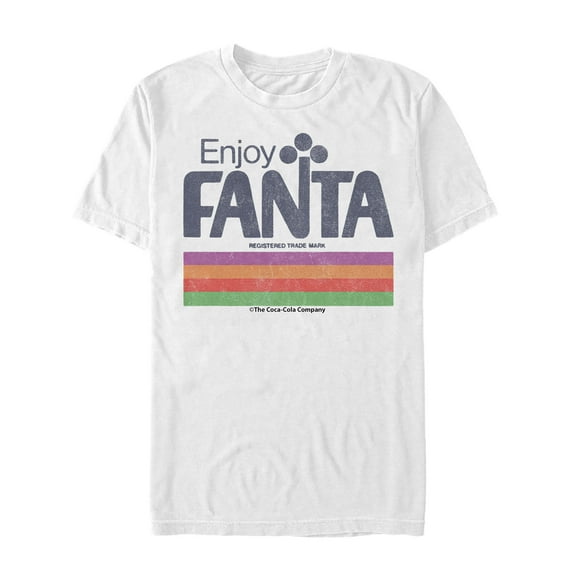 Men's Coca Cola Fanta Retro Stripes  Graphic Tee White Small