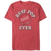 Mens Coca Cola Fathers Day Best Pop Ever Cap Graphic Tee Red Heather 2X Large